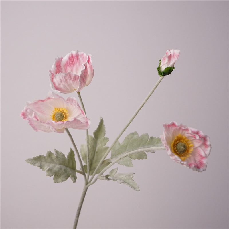 Icelandic Faux Floral Arrangement with Luxurious Soft Touch, Ideal for Home Decor & Photography Props - Beautiful Poppy Design for Lasting Moisture Retention