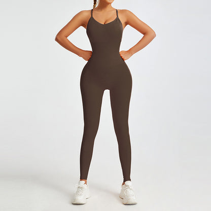 Seamless Backless Yoga Jumpsuit Versatile Fitness Bodysuit for Dance Yoga and Workout Comfortable and Breathable Activewear