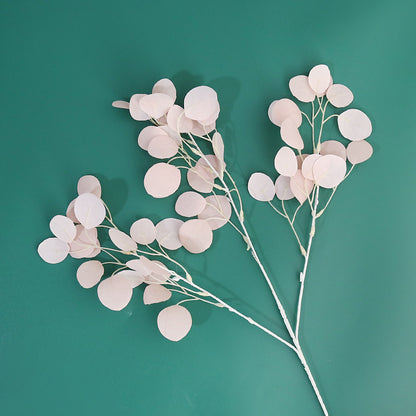 Lifelike 3-Branch Round Leaf Plant Décor for Weddings – Elegant Fan-Shaped Money Tree Leaves for Stunning Ceiling Decoration