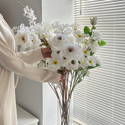 Elegant White-Themed Artificial Hydrangea and Rose Floral Arrangements for Weddings, Event Decorations, Aisle Markers, and Home Decor