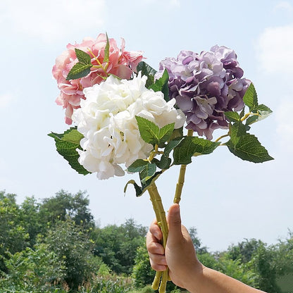 Single Stem California Hydrangea Faux Floral Decoration - Perfect for Home Decor, Weddings, and Special Occasions