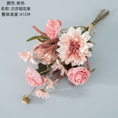 Elegant Beshali Floral Bouquet for Home Décor - Stunning Wedding Handheld Flower Arrangement, Wall Decoration, and Realistic Faux Flowers (CF01027)