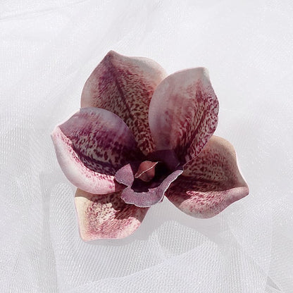 Realistic 3D Printed Silk Flower Orchid Head – Perfect for Wedding Decorations, Elegant Gifting, and Fashion Accessories