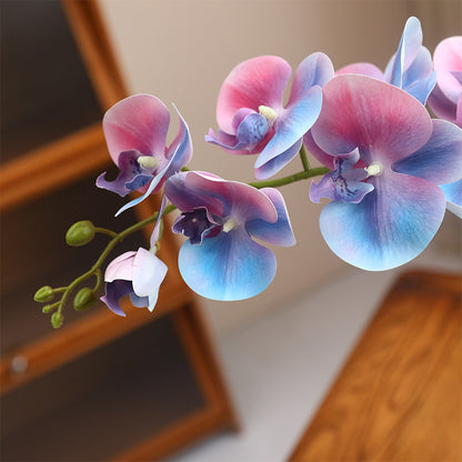 Realistic 3D Printed 9-Head Macaron Phalaenopsis Orchid - Elegant Luxury Home Décor Floral Arrangement for Stylish Model Rooms