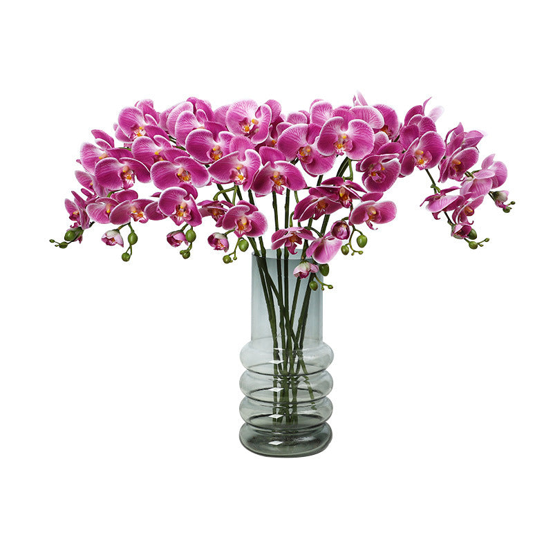 Luxurious Touch Moisturizing Orchid Home Decoration - Elegant Artificial Flower Arrangement for Living Room with Chic Pot