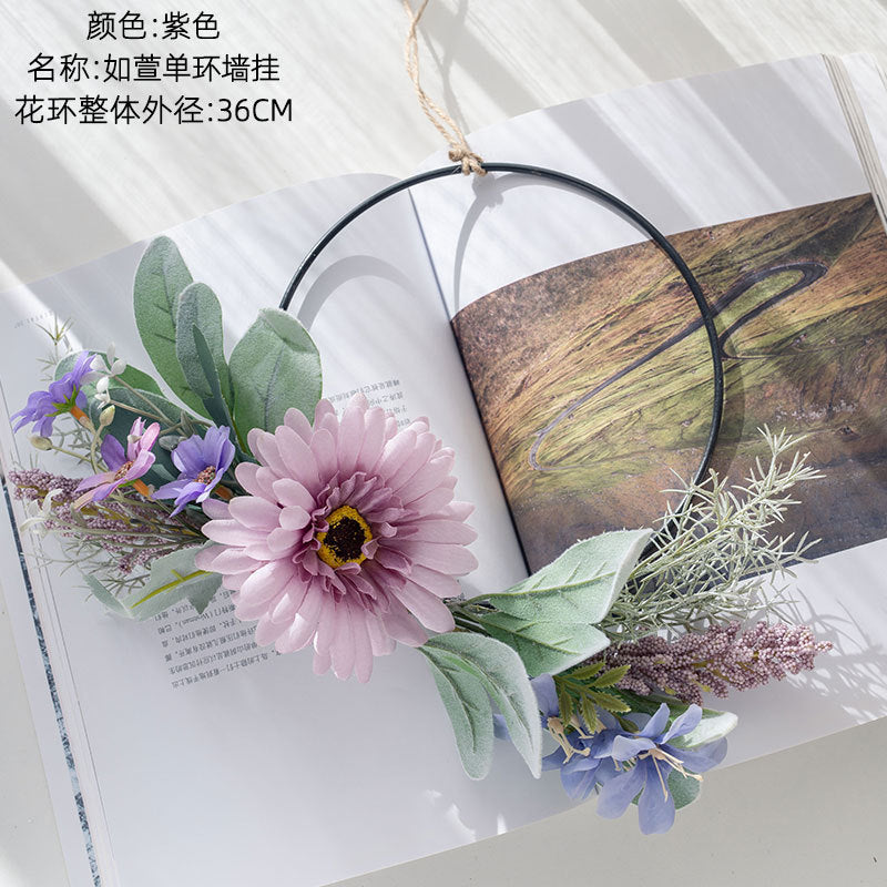 Elegant Ruxuan Single Ring Wall Hanging Home Decor – Stunning Faux Floral Arrangement for Weddings & Special Occasions – Wall Art Decoration CF01096