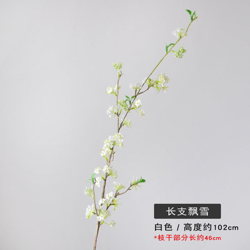 Lifelike Snowy Willow Branch Home Decor - Elegant Artificial Snowy Flower Arrangement for Hotels, Rentals, and Weddings