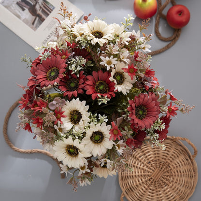 Vibrant Sunflower Bouquet with Faux Greenery - Perfect for Weddings and Fall Décor - CL06001