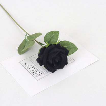 Dark Elegance: Faux Black Rose for Halloween Decor - Stunning Artificial Flowers for Spooky Celebrations and Elegant Arrangements