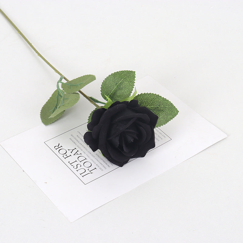 Elegant Black Rose Decorations - Dark Gothic Floral Arrangements for Halloween Festivities and Haunted Events