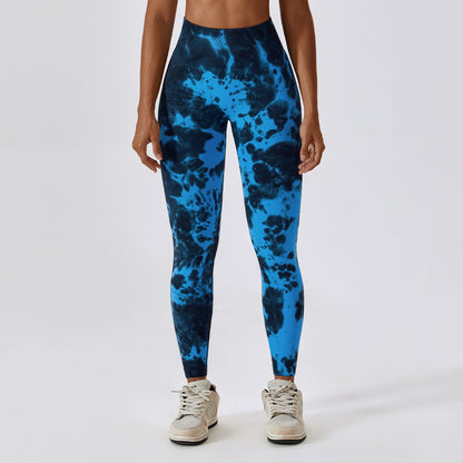 Seamless High Waisted Tie Dye Yoga Pants for Women Shaping Outdoor Workout Leggings with Butt Lifting Design for Comfort and Flexibility