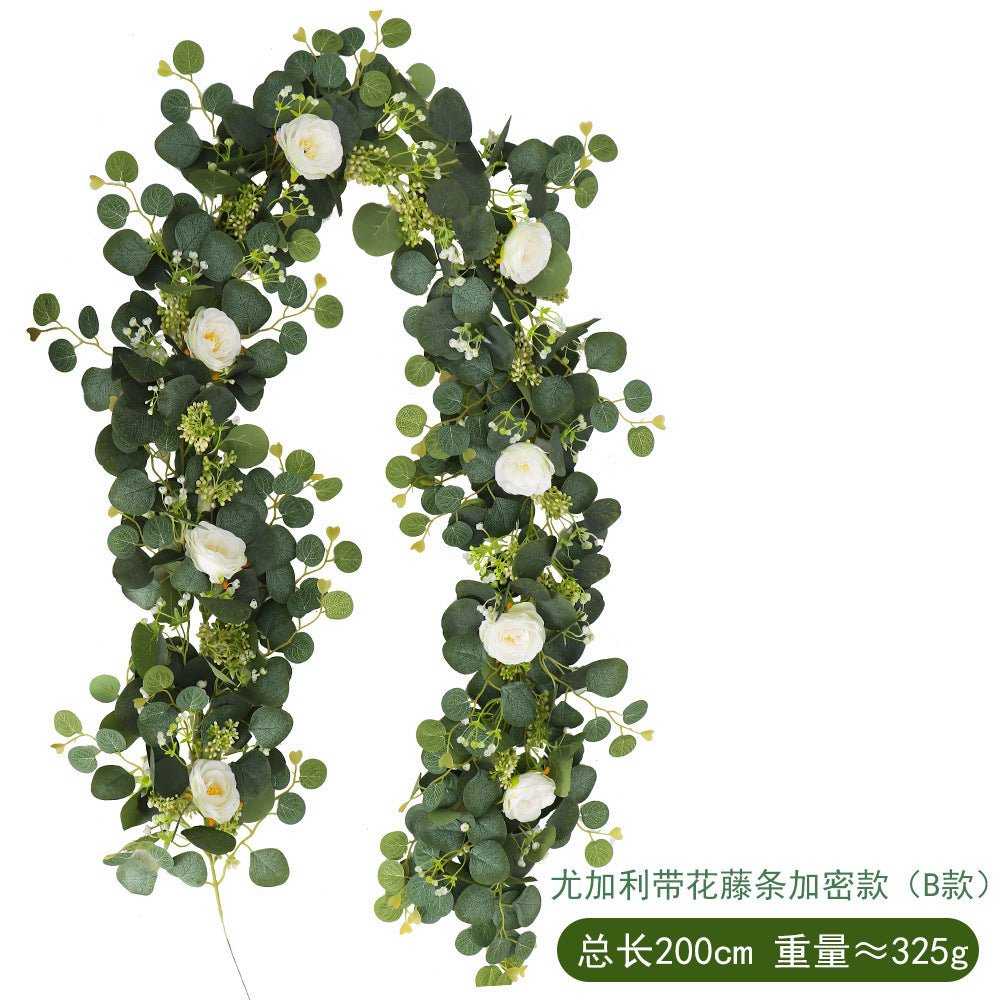 Realistic Faux Eucalyptus Vine with Lush Green Leaves - Perfect for Home Décor, Wedding Tables, and Event Styling