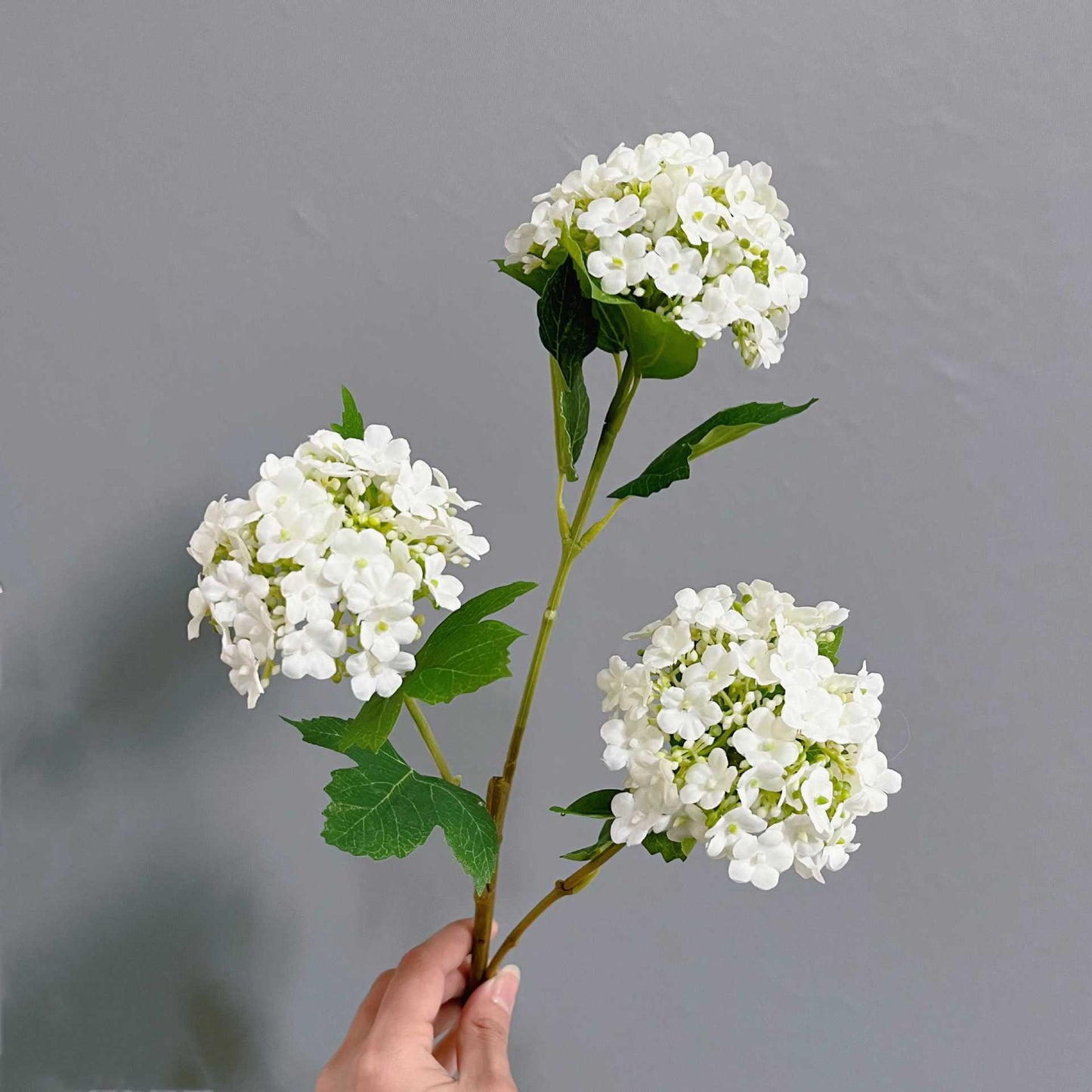 Realistic 3-Piece Hydrangea Snowball Faux Flower Set for Home Decor – Perfect for Living Rooms, Weddings, and Event Decorations