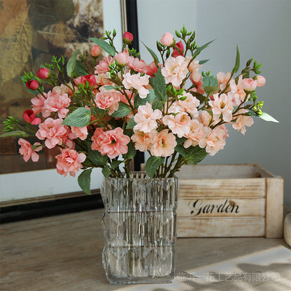 Romantic Minimalist Floral Arrangement with Camellia Silk Flowers for Home Décor - Perfect Dining Table Centerpiece and Timeless Decoration