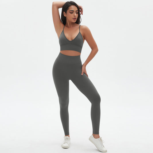 High Waisted Sculpting Leggings and Sports Bra Set for Comfort and Support Seamless Quick Dry Yoga Outfit with Adjustable Straps