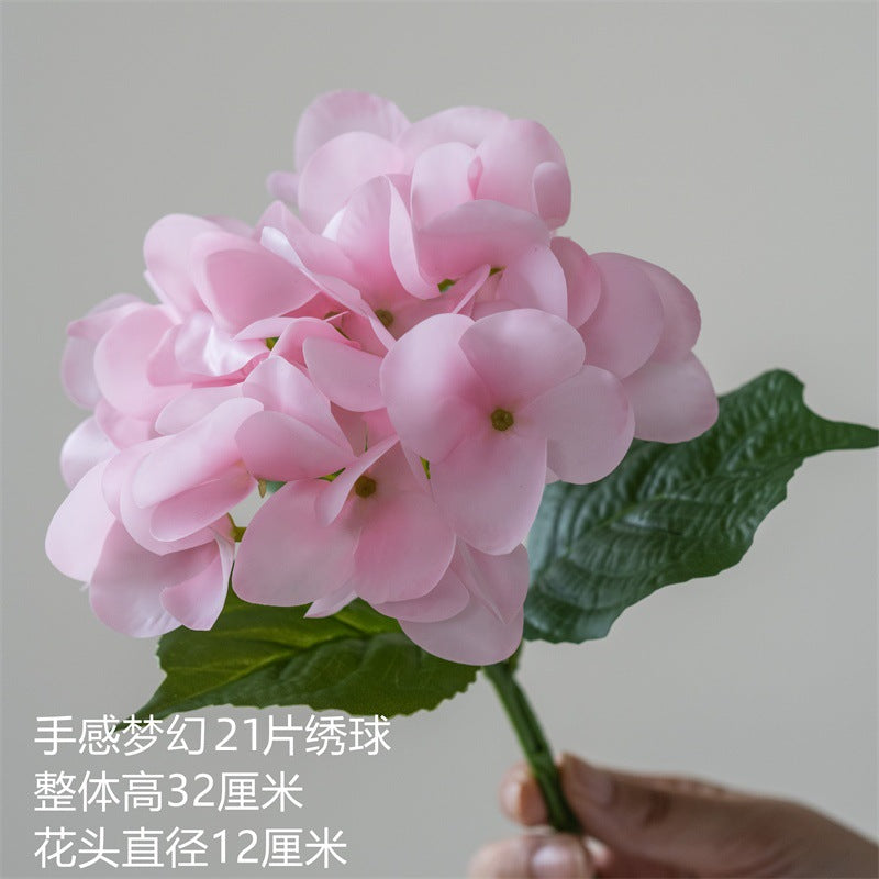 Single Stem 3D Printed Hydrangea Faux Flower – Elegant Home Decor for Living Room or Dining Table, Beautiful Preservation Flower Arrangement