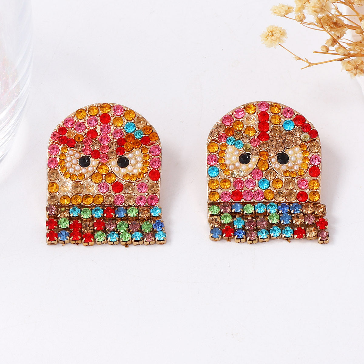 Charming Minimalist Halloween Owl Earrings with Rhinestones - Perfect for the Festive Season and Everyday Wear