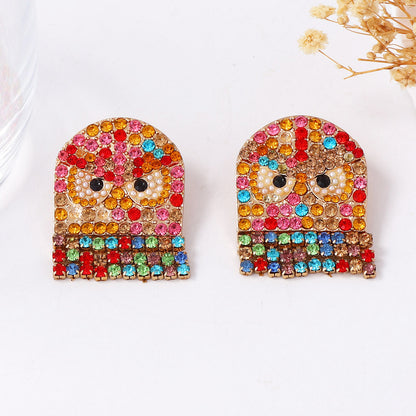Charming Minimalist Halloween Owl Earrings with Rhinestones - Perfect for the Festive Season and Everyday Wear