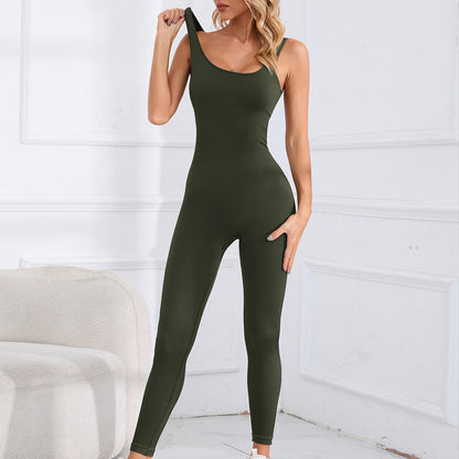 Spring Body Conforming Yoga Jumpsuit for Dance Tummy Control Slim Fitting Stretchy Activewear for Comfort and Style