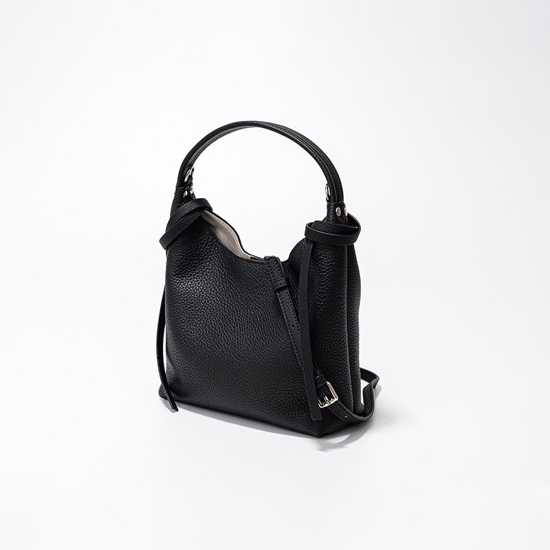 Chic Korean Inspired Color Block Lunch Bag Versatile Crossbody Tote for Commuting Leather Handbag for Women