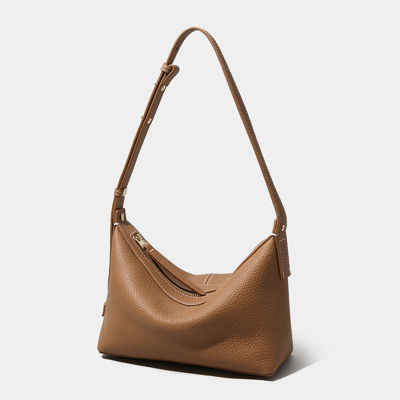 Genuine Grain Leather Hobo Bag Commuter Essential Versatile Crossbody for Everyday Chic Unique Design with Quality