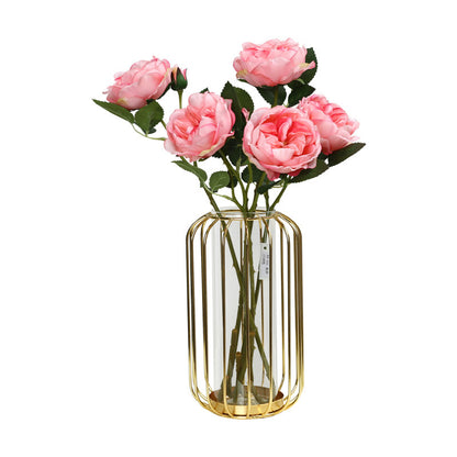 Authentically Designed Artificial Double-Headed Austin Rose - Ideal for Elegant Home Decor and Living Room Accents, Perfect Faux Floral Centerpiece