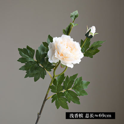 Elegant Faux Peony & Peony Blossom Bouquet - Luxurious Home Décor for Living Room and Bedroom, Perfect Artificial Flowers for Weddings, Photography Props, and Stylish Decorations