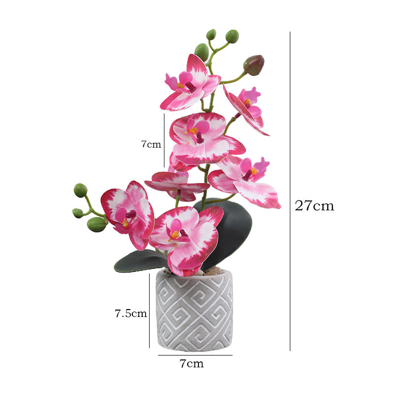 Stunning 2-Branch Orchid Plant Pot - Lifelike Home Décor Floral Arrangement - Perfect Indoor Butterfly Orchid Bonsai & Elegant Housewarming Gift