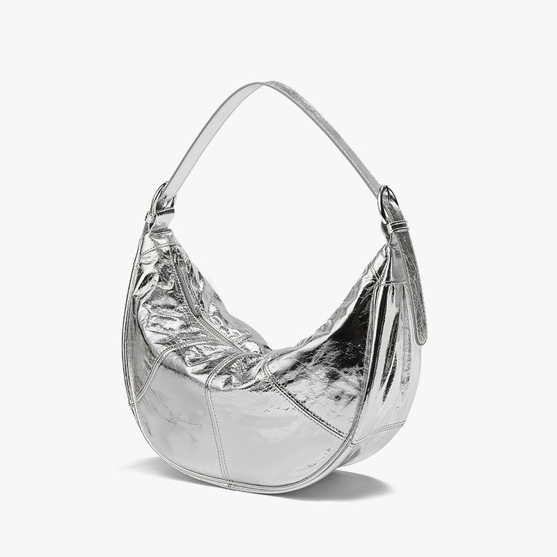 First Layer Cowhide Dumpling Bag and Casual High End Soft Cloud Crescent Bag with Large Capacity Genuine Leather Crossbody and Underarm Tote for Effortless Elegance