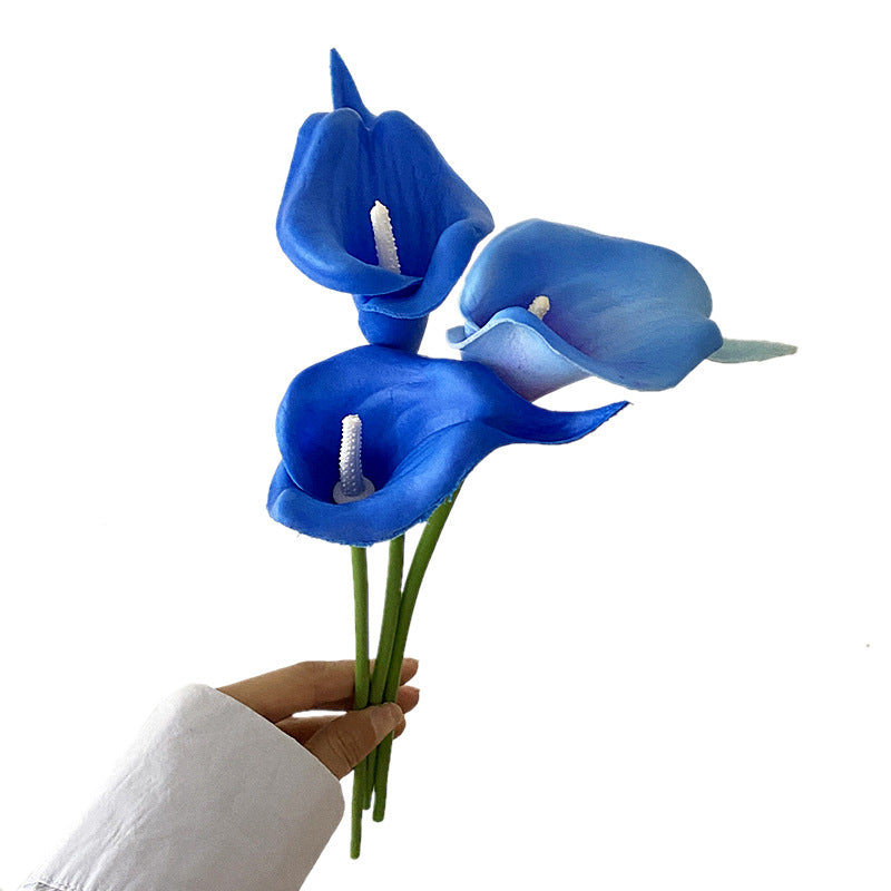 Mini PU Calla Lily Faux Flowers - Perfect for Wedding Bouquets, Home Decor, and Photography Props - Durable, Realistic Design for Lasting Beauty