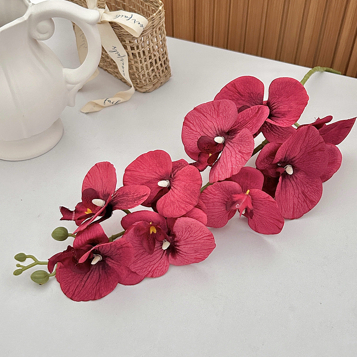 Stunning 9-Head Artificial Butterfly Orchid Arrangement – Perfect for Home Décor, Wedding Centerpieces, and Table Decorations