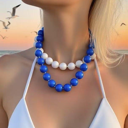Bohemian Chic Multi-Color Beaded Layered Necklace - Versatile Geometric Design for Effortless Everyday Style
