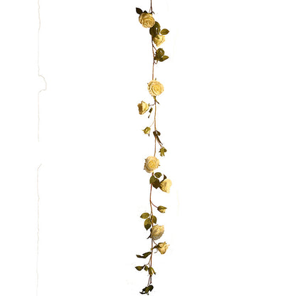 Spring Blossom Rose Vine Faux Flowers - Stunning Wall Decor, Perfect for Hanging Displays in Living Rooms and Air Conditioners