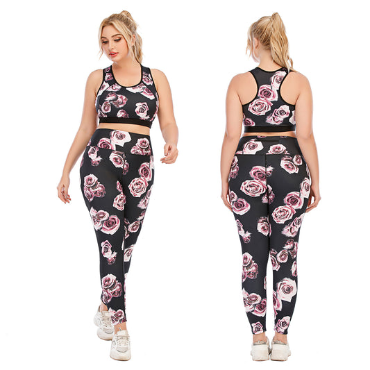 Plus Size Fitness Outfit Set Yoga Apparel with High Waisted Leggings and Supportive Sports Bra for Comfort and Performance Australia Activewear 12083 12084