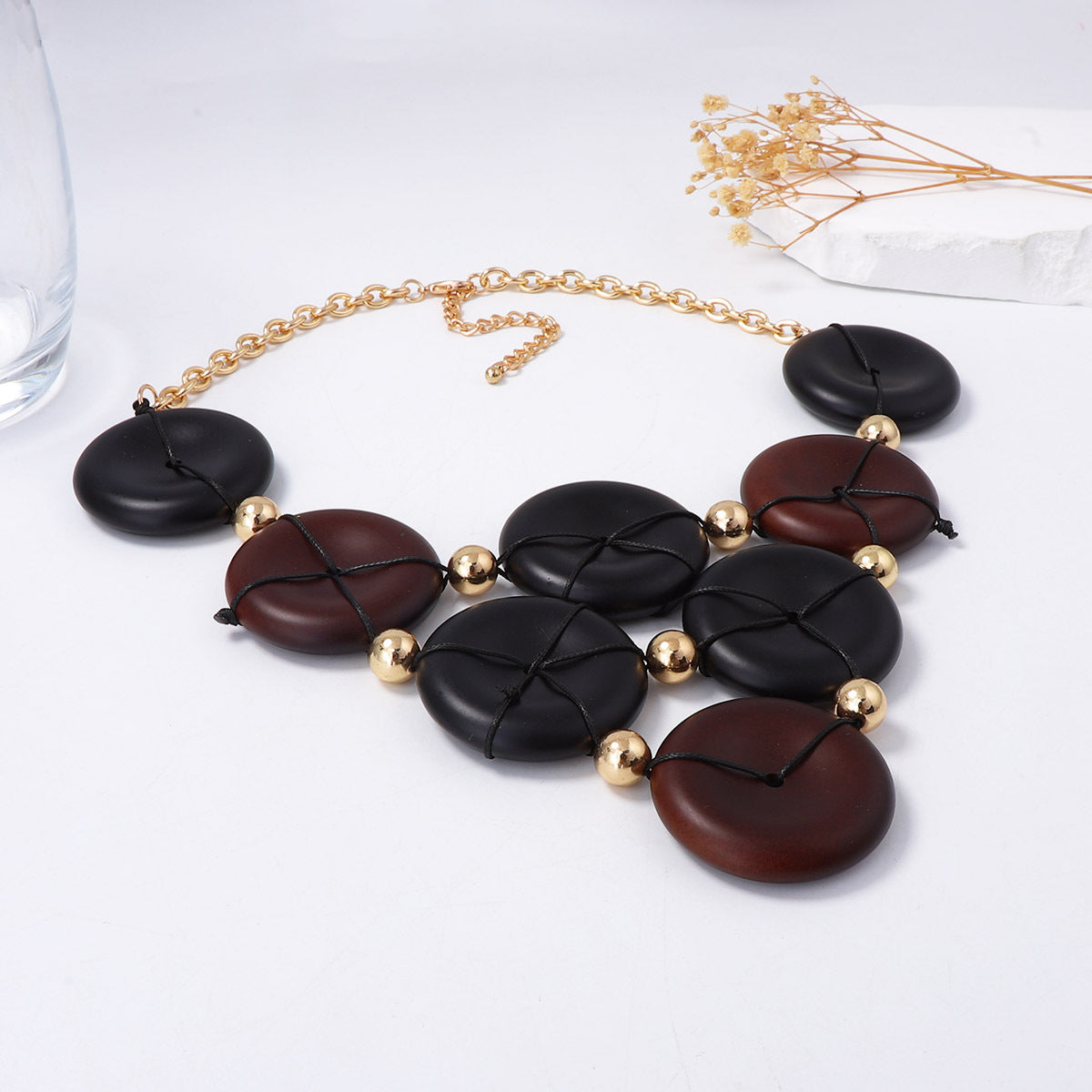 Unique Artisan Handmade Vintage Geometric Round Pendant Necklace - Bohemian Style Jewelry Perfect for Adding a Touch of Individuality
