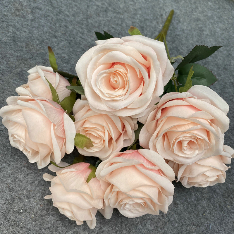 Stunning Realistic Multi-Head Artificial Rose Bouquet for Wedding Decorations, Photography Props, and Event Decor - Perfect for Bridal Arrangements