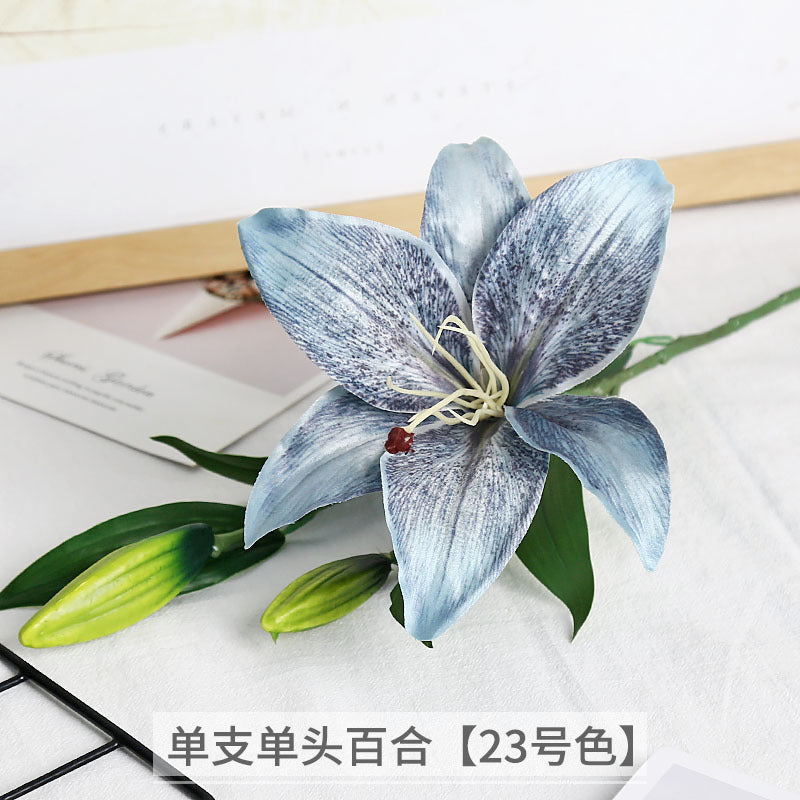 Luxurious Single-Stem Artificial Silk Lily for Wedding Decorations and Home Decor – Exquisite Pre-Made Floral Arrangement for a Touch of Elegance