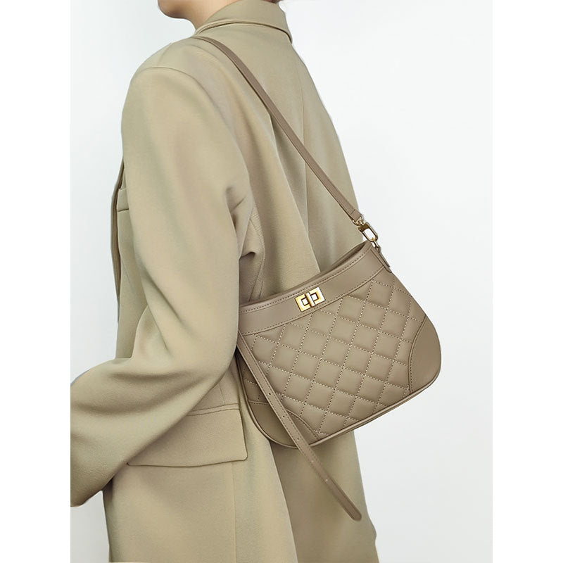Swift Genuine Leather Tote Bag Fall Winter Crossbody with Quilted Design for Everyday Use and Chic Outings