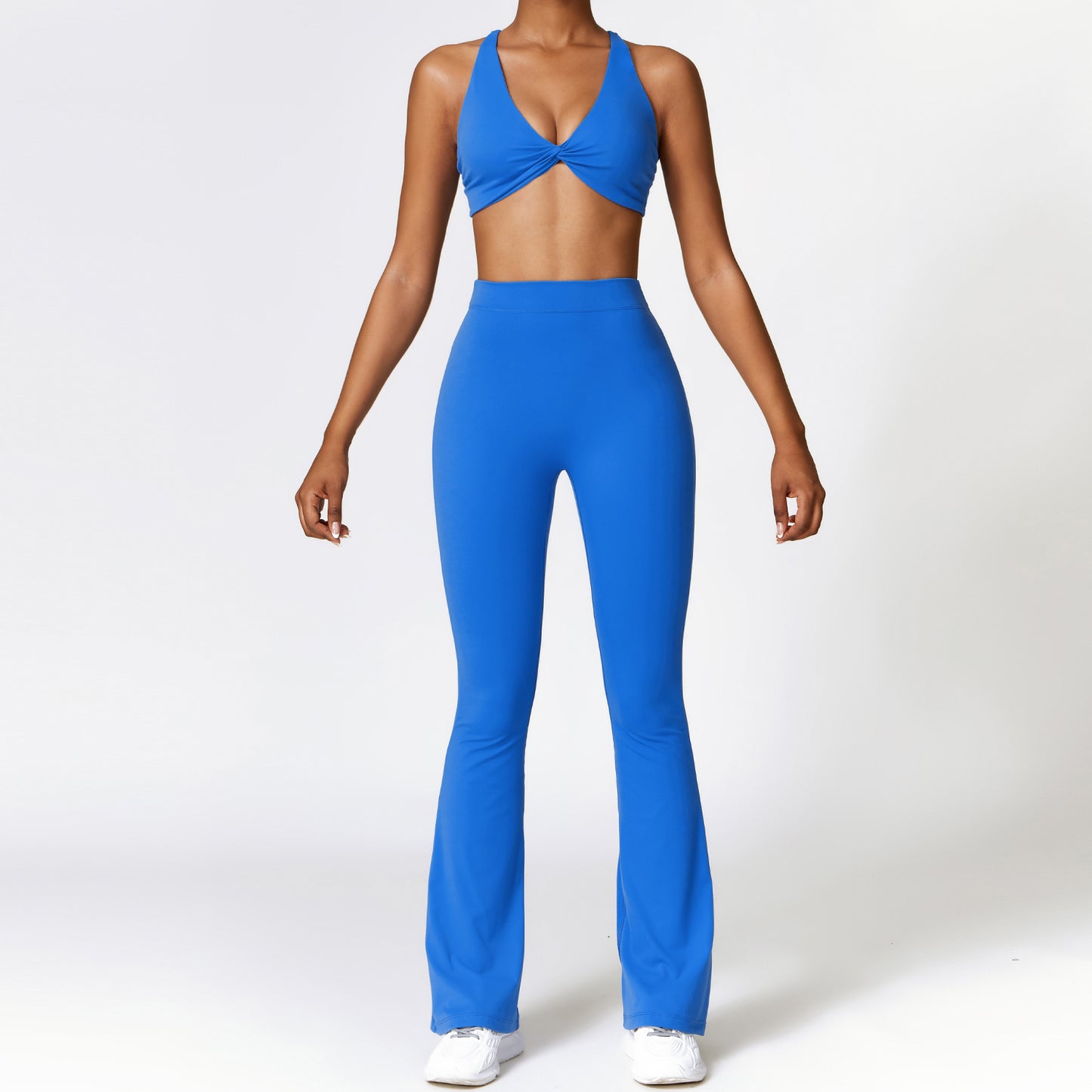 Peach Lift High Waist Yoga Set for Women Soft Moisture Wicking Fabric Flattering Fit with Racerback Design Bootcut Leg for Comfort in Workout Gear