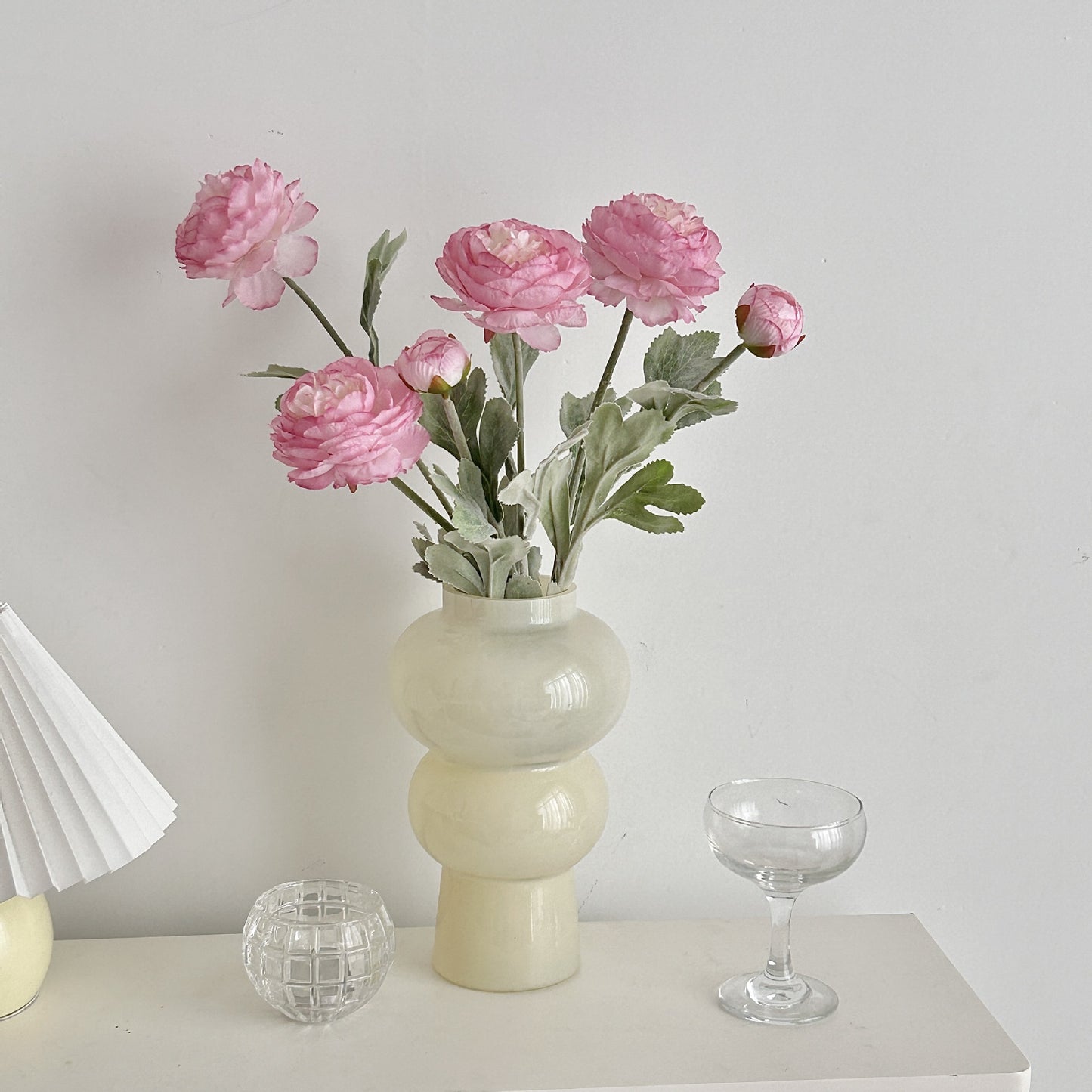 Realistic Faux Peony Flower Arrangement - Nordic Minimalist Home Decor for Living Room & Dining Table Centerpiece