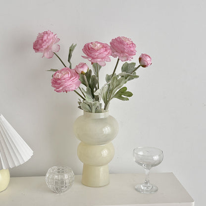 Realistic Faux Peony Flower Arrangement - Nordic Minimalist Home Decor for Living Room & Dining Table Centerpiece