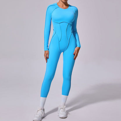 Women's Full Body Yoga Jumpsuit with Open Back Long Sleeve High Performance Leggings for Winter Workouts Comfortable and Supportive Activewear