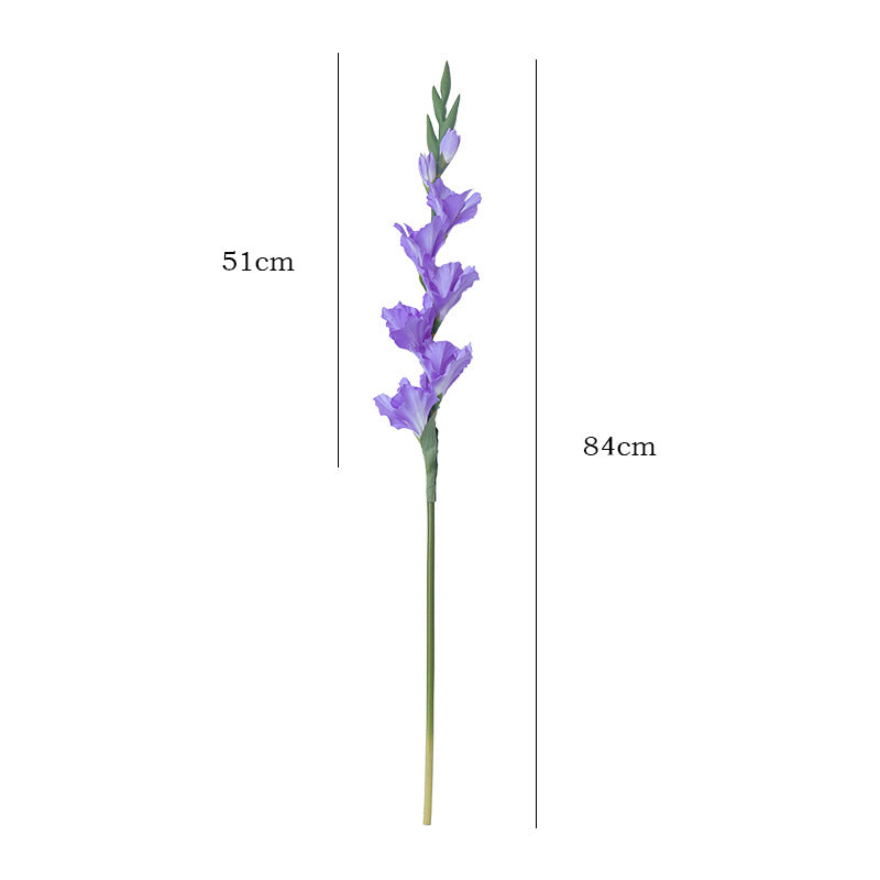 Artificial Single Stem 8-Head Gladiolus - Realistic Silk Orchid Flower for Event Decorations, Ceiling Hanging Arrangements, and Wedding Venue Styling