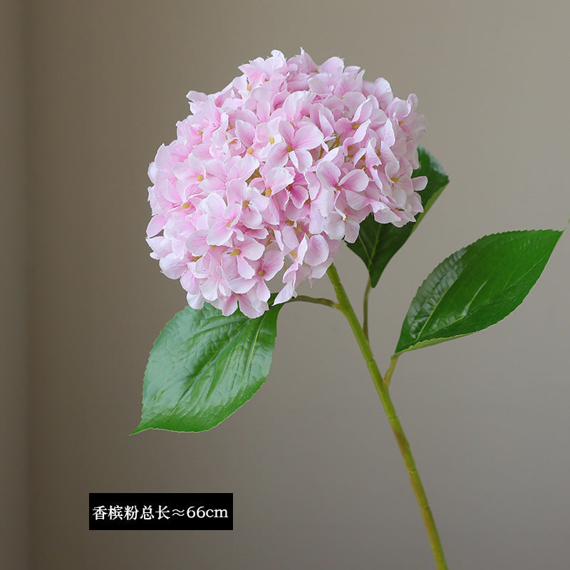 Single Stem Faux Silk Hydrangea - Elegant European Style Home Decor, Perfect for Photography Props and Floral Arrangements