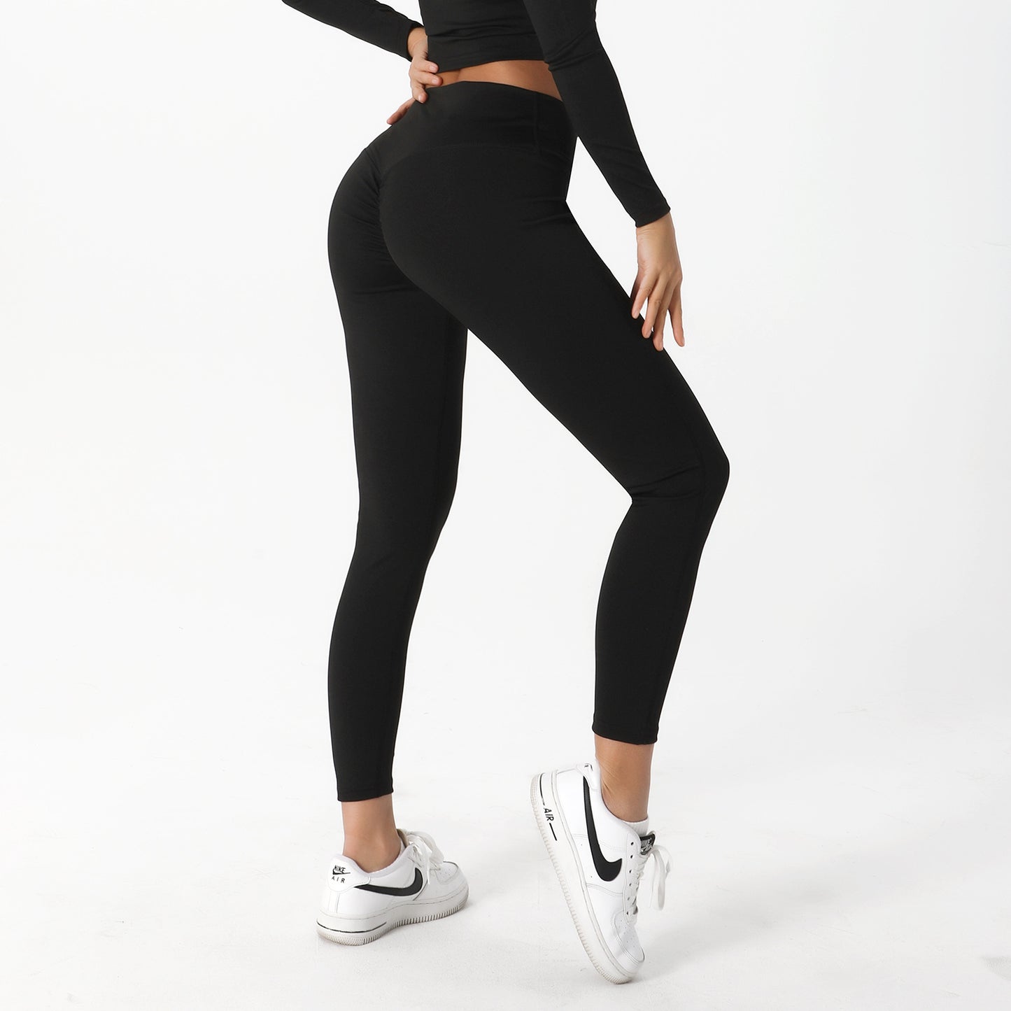 Women's Yoga Set Long Sleeve Sports Top and Full Length Pants for Fitness Spring and Autumn Activewear Combo