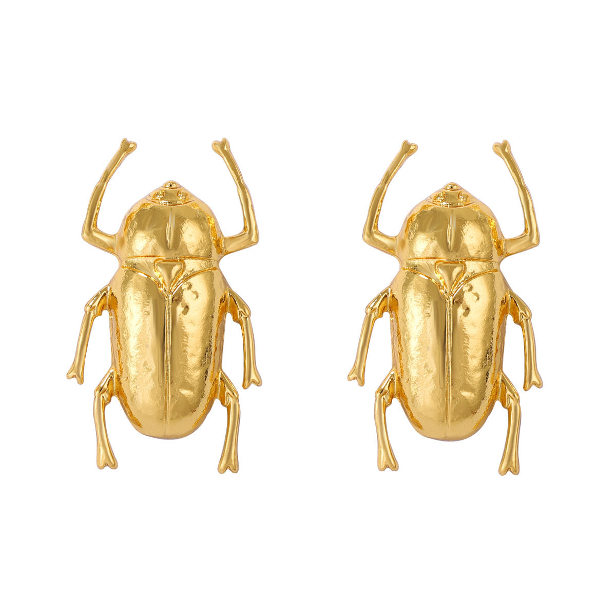 Chic Vintage-Inspired Statement Alloy Beetle Insect Earrings for Women - Unique, Trendy, and Perfect for Casual Outfits