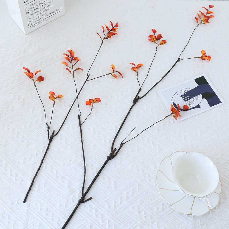 Realistic Mini Autumn Leaves and Long Branches - Versatile Spring Rain Decor for Weddings, Outdoor Spaces, and Home Entryways