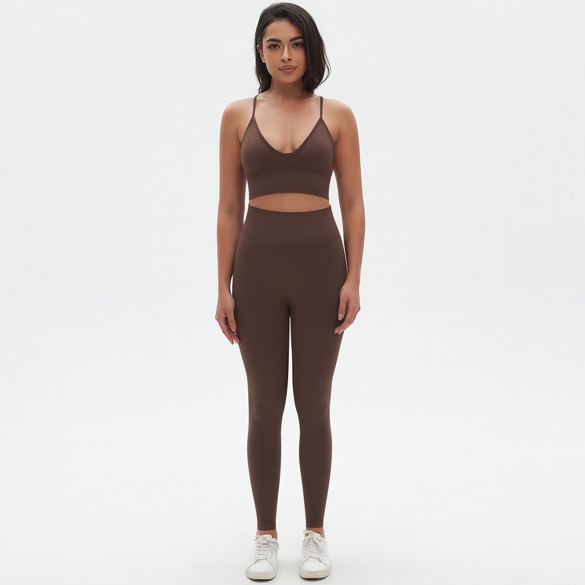 Seamless Low V Neck Cami Yoga Set with High Waisted Peach Butt Lifting Leggings Comfort Style for Your Workout