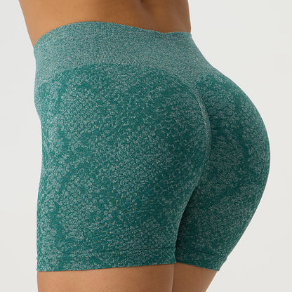 High Waisted Snakeskin Print Workout Shorts for Women Butt Lifting Tummy Control and Peachy Fit Yoga Shorts for Summer Fitness