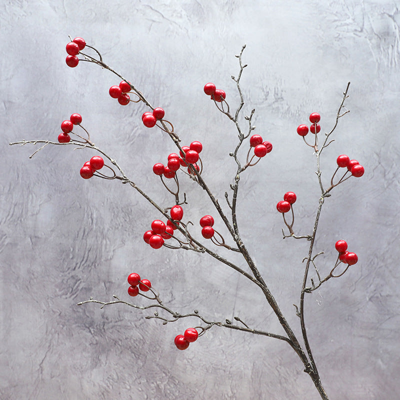 Luxury Faux Red Prosperity Berry Branch - Exquisite  New Year Home Décor for Spring Festival Celebrations & Elegant Floral Arrangements